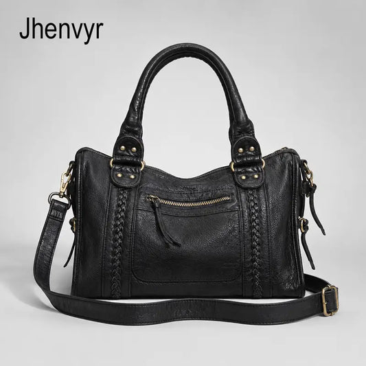 Jhenvyr Women'S Tote Bag, Large Capacity Shoulder Bag with Adjustable Strap, Zipper Crossbody Tote, Casual Trendy Versatile High-Quality Daily Commuting Bag, Casual Handbag Satchel