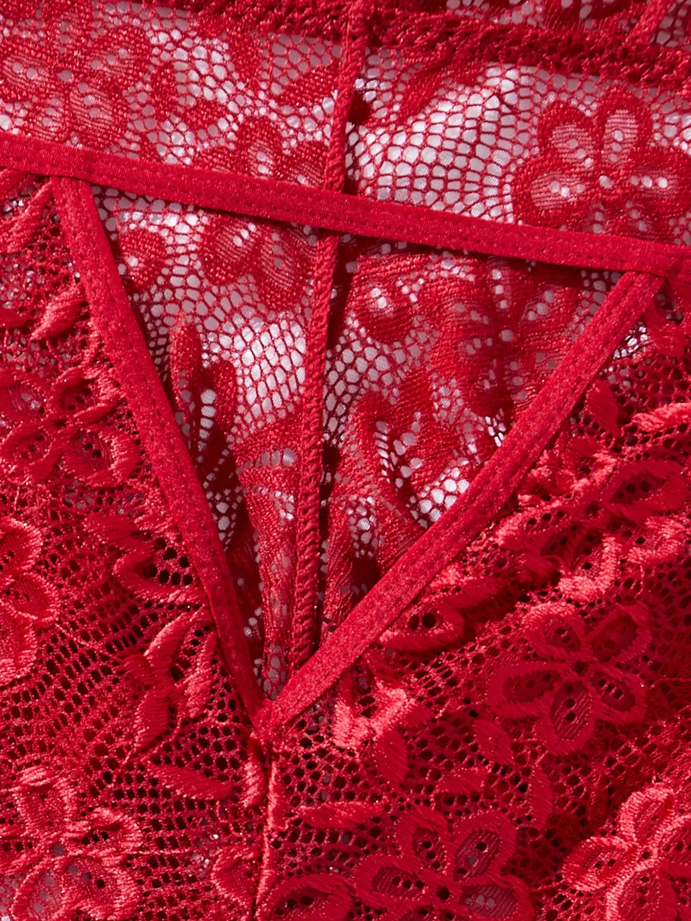 Women'S Lace Jumpsuit, Halter Deep V Sheer Ruffle Design, Couples Date Night Pajamas, Elegant Plain Style, All Seasons Wear