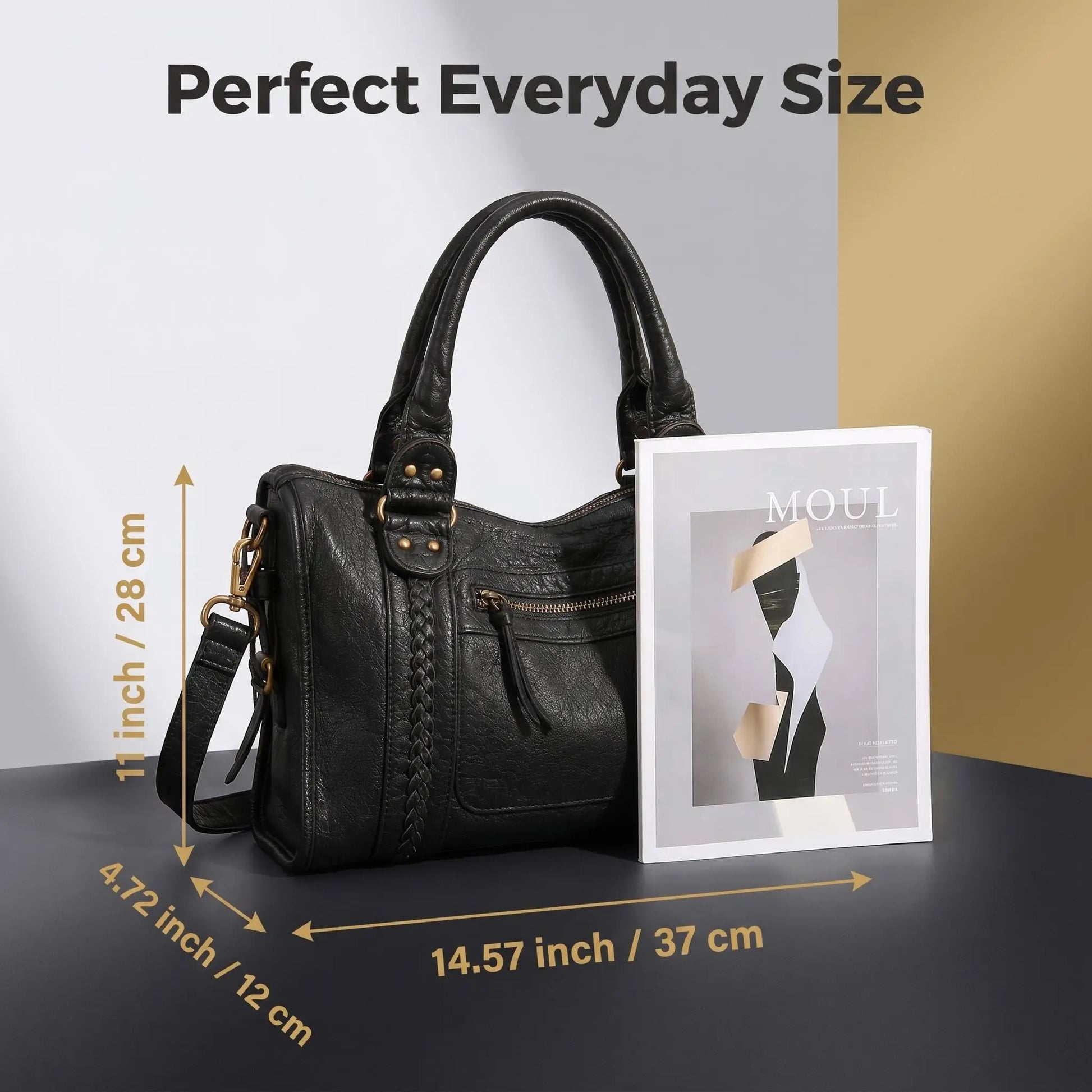 Jhenvyr Women'S Tote Bag, Large Capacity Shoulder Bag with Adjustable Strap, Zipper Crossbody Tote, Casual Trendy Versatile High-Quality Daily Commuting Bag, Casual Handbag Satchel